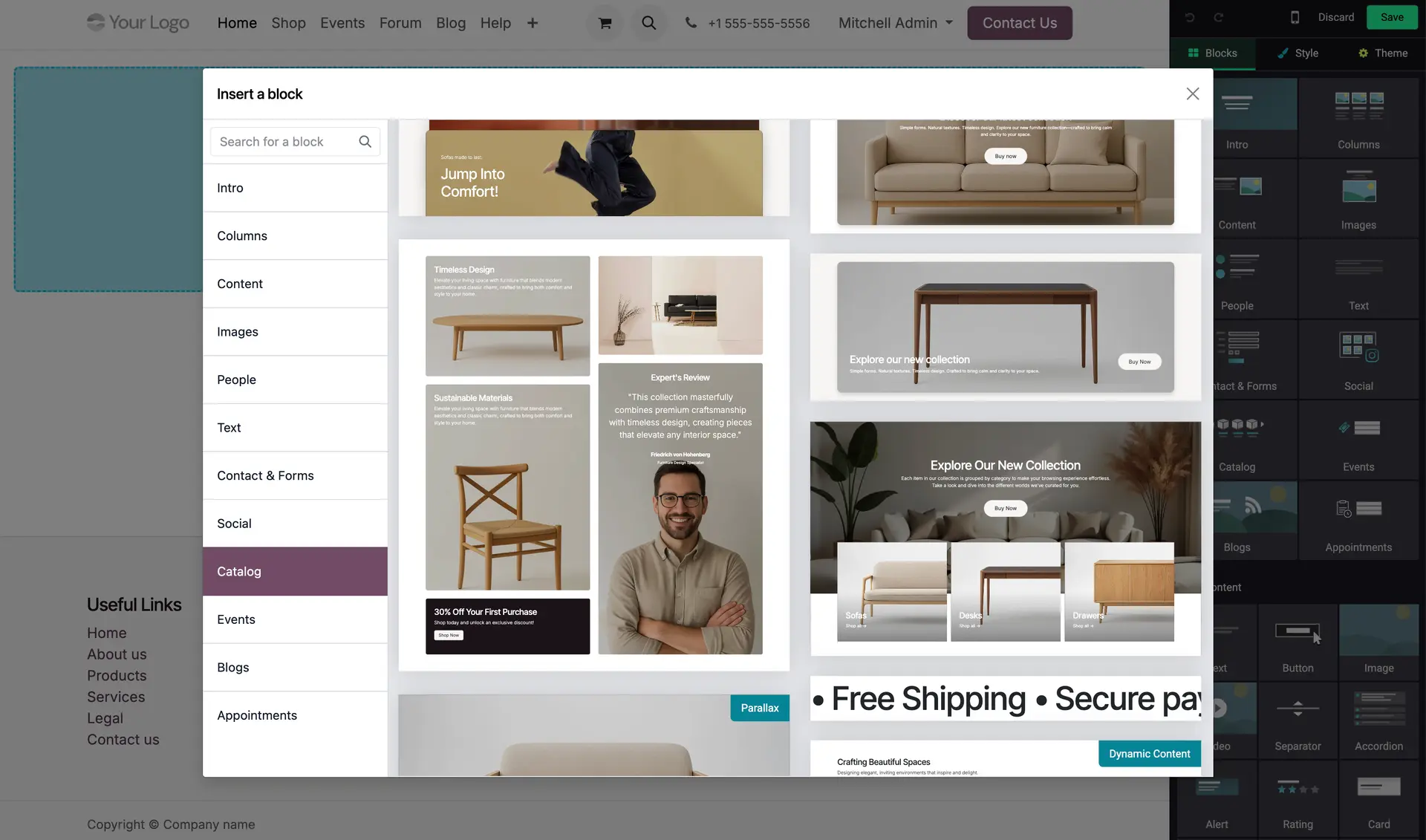 Odoo 19 Neue Themes, Mobile Optimierung, Website, Responsive Design