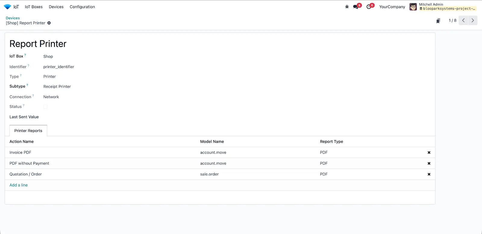 Ordnen Sie Odoo Berichte gezielt Druckern zu und automatisieren Sie den Druckprozess Odoo IoT Druckerzuordnung, Printer Reports, Automatisches Drucken, Odoo Berichte