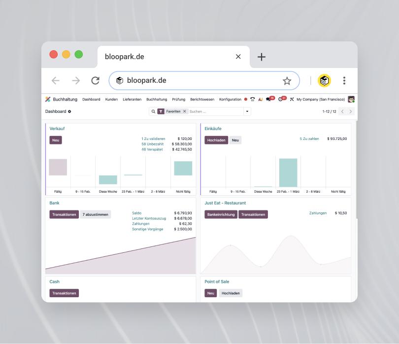 Digitale und GoBD konforme Buchhaltung direkt in Odoo abbilden. Odoo Buchhaltung, GoBD, Rechnungen, Finanzmanagement, ERP Finanzen