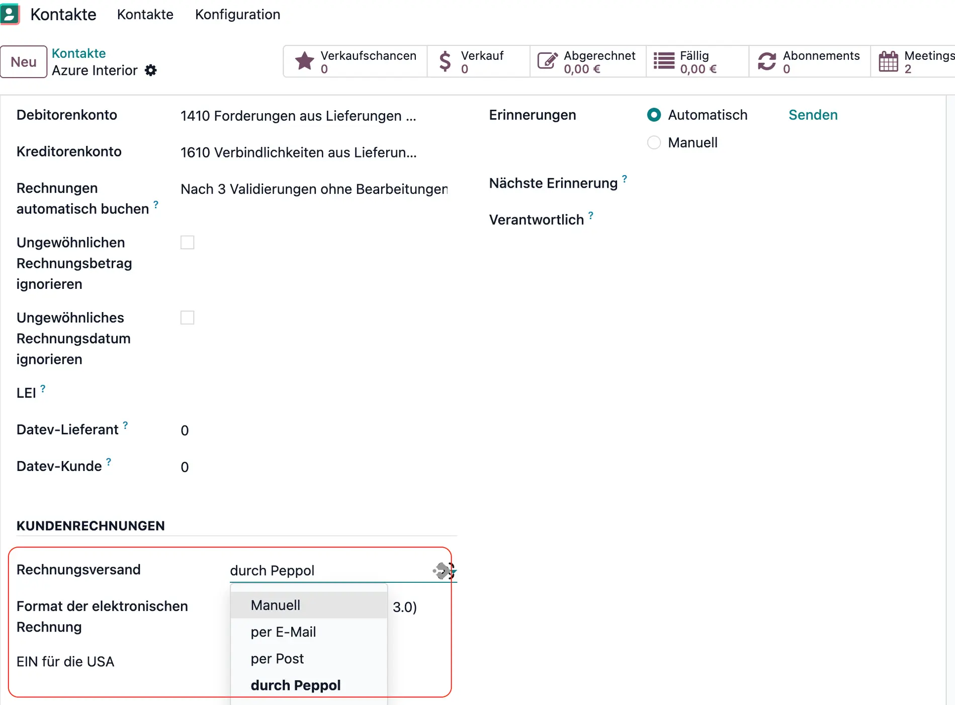 Odoo E-Rechnung, XRechnung XML, ZUGFeRD Hybrid-PDF, ERP Datenübernahme, Leitweg-ID, USt-ID