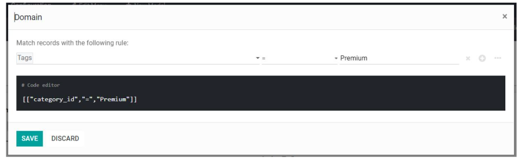 Domäne bearbeiten in Odoo Domäne bearbeiten in Odoo