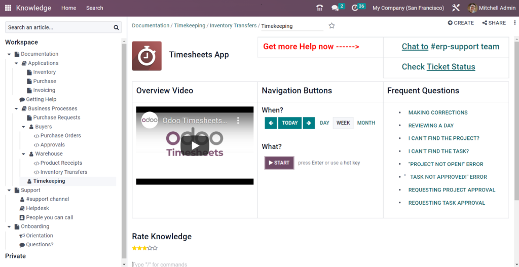 Übersicht Wissensmanagement Applikation Odoo Übersicht Wissensmanagement Applikation Odoo