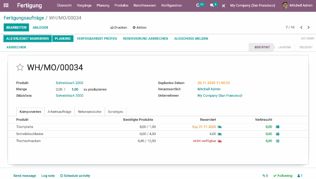 Verfügbarkeit prüfen in Odoo Verfügbarkeit prüfen in Odoo