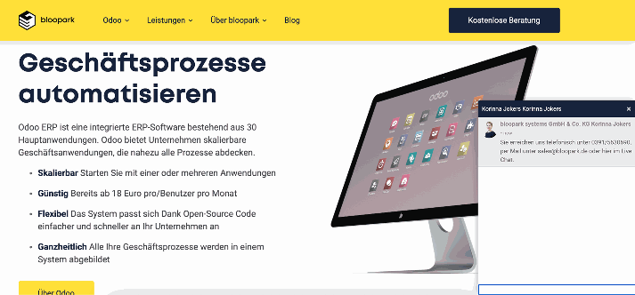 Odoo Live Chat auf Ihrer Webseite Odoo Live Chat auf Ihrer Webseite